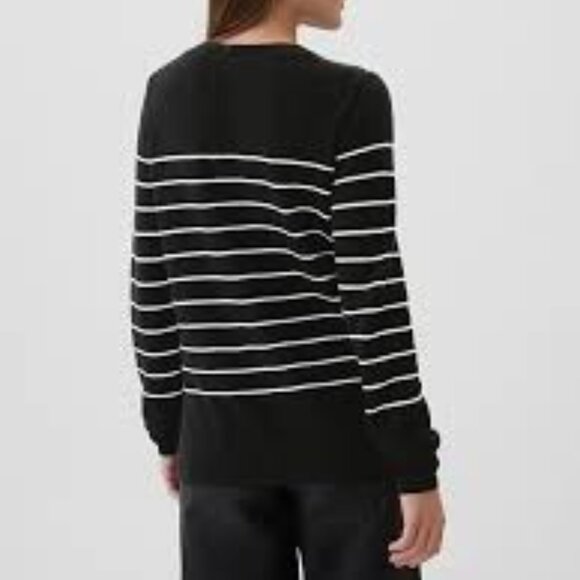 GAP Black Textured Stripe Crewneck Sweater/NWT/SMALL & LARGE - Picture 2 of 13